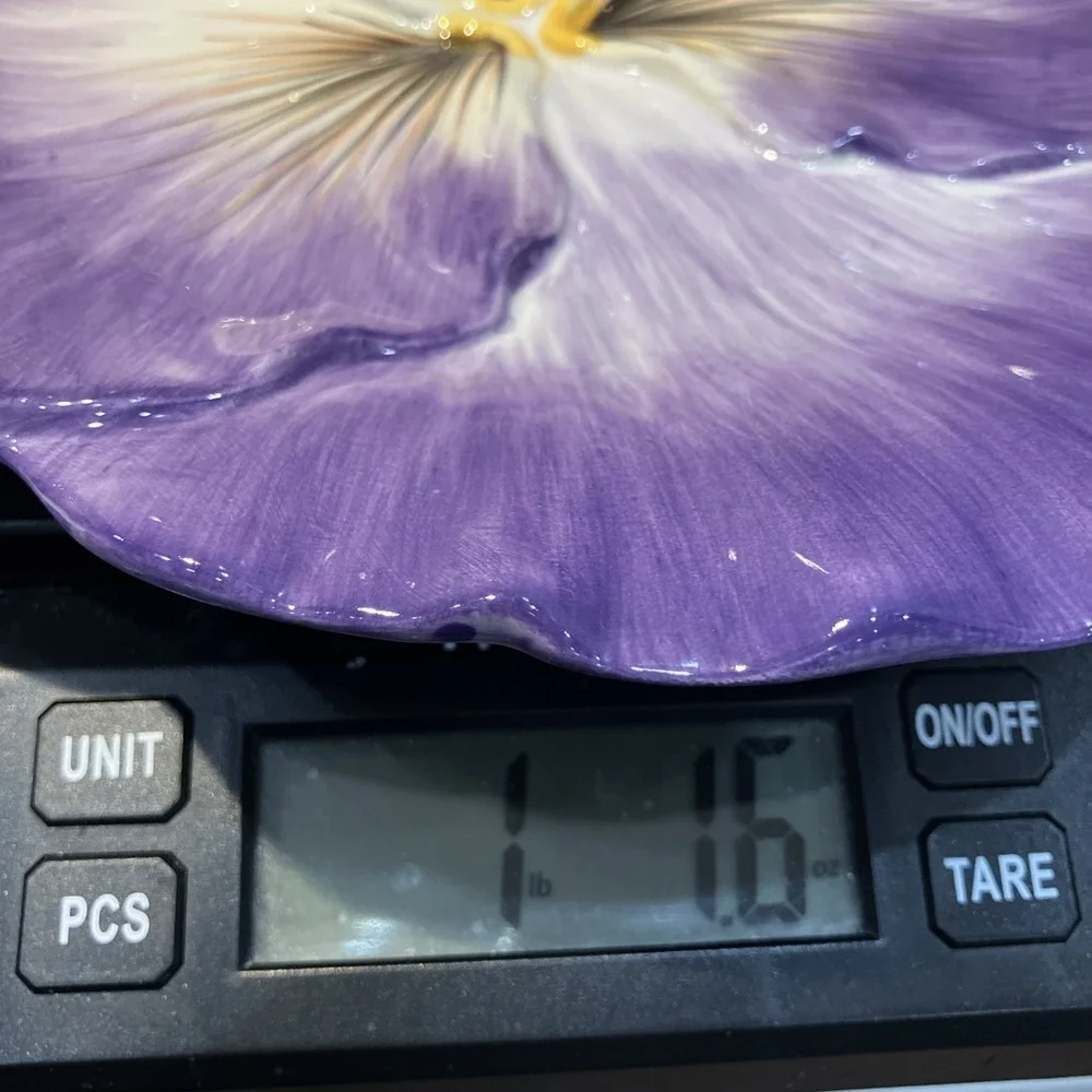 Fitz and Floyd Flower Plate Purple Halcyon Pansy Appetizer Plate Classics 9